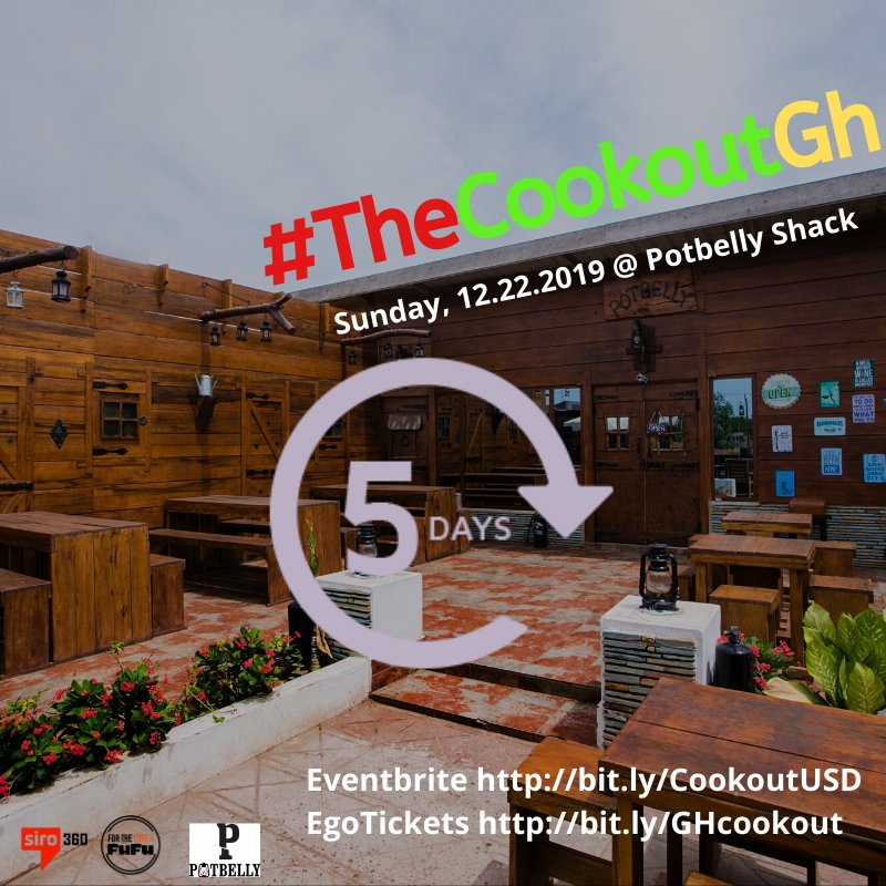 siro360's tweet photo. The countdown is on!!! #thecookout 🔥🇬🇭

#yearofreturn #yearofreturn2019 #yearofreturnghana #yearofreturn19 #yearofreturnevents #decemberinaccra #decemberinghana https://t.co/DBpuYpWb3y