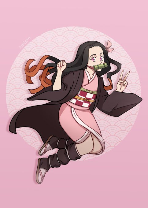KeyleenさんがTwitterに投稿した竈門禰豆子(鬼滅の刃)のイラスト。