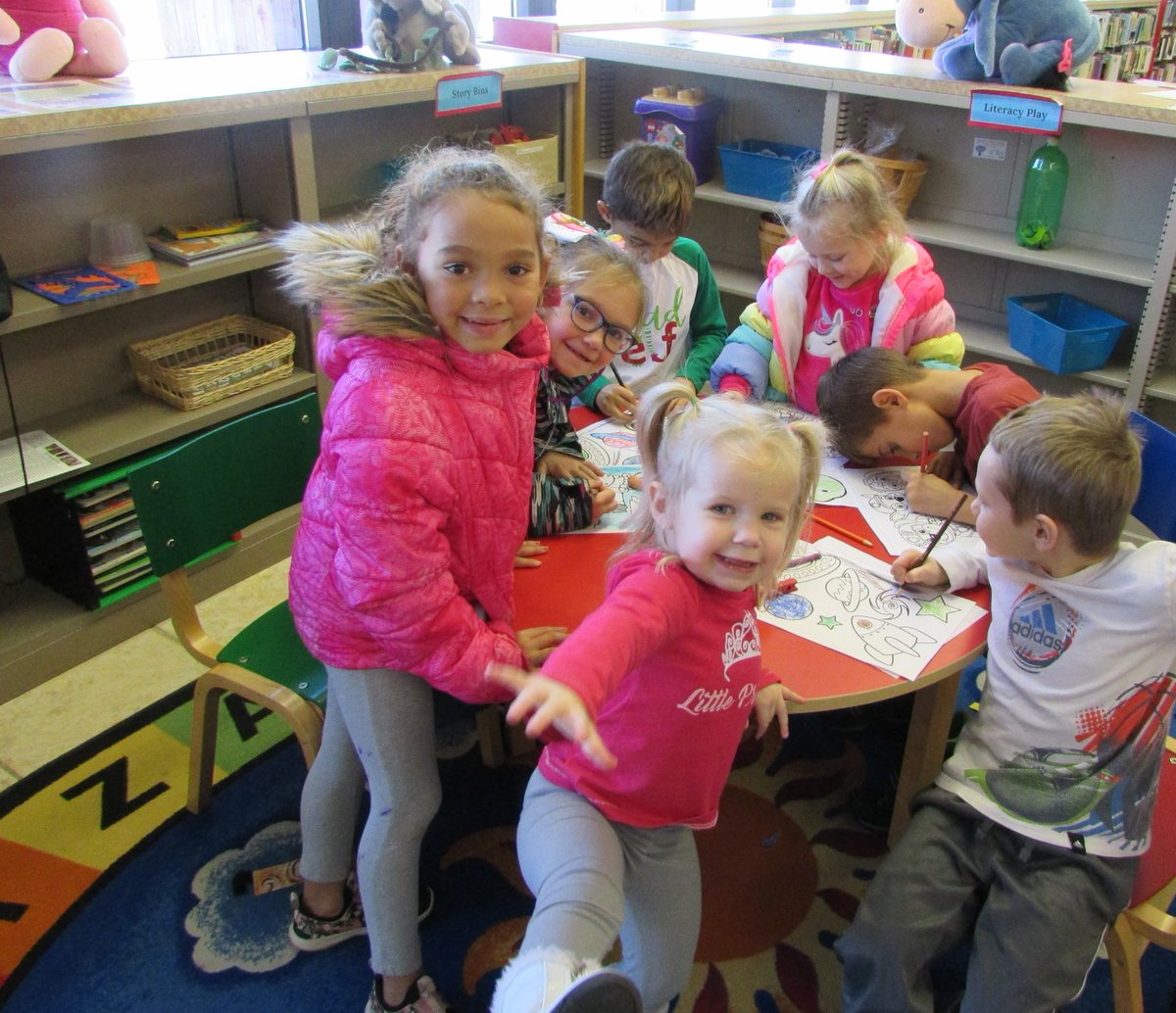 We have a packed early literacy corner on this snow day. Thanks to a generous grant from the Arnold C. Dienstberger Foundation, we will soon be expanding and improving this area!
