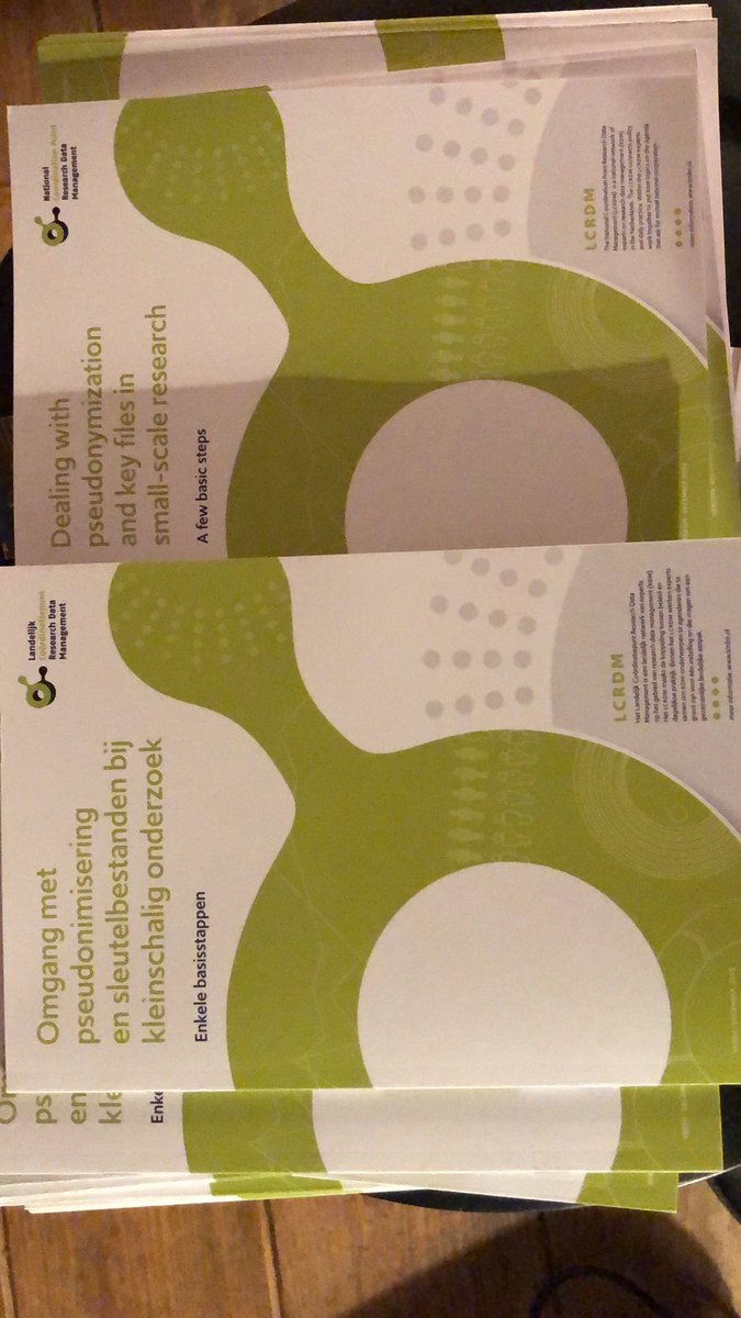 lcrdm's tweet image. And another @lcrdm report printed to go! This is the one of the LCRDM task group pseudonymization! Go, Task Groups! Go! lcrdm.nl/en/news/guidel…