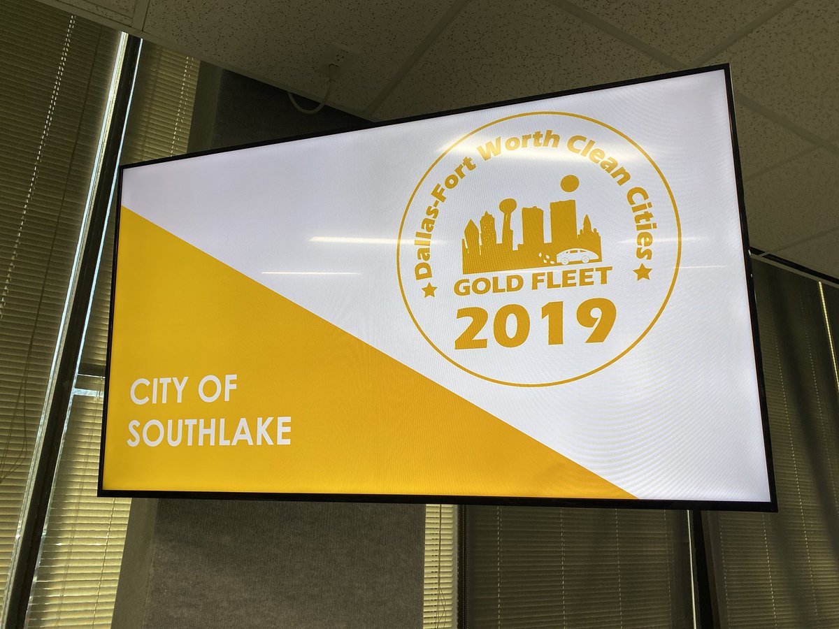 bollar's tweet photo. Congratulations @CityofSouthlake on winning the first ever #DFWCleanCities Gold Fleet award! https://t.co/lNpF8TTgQK