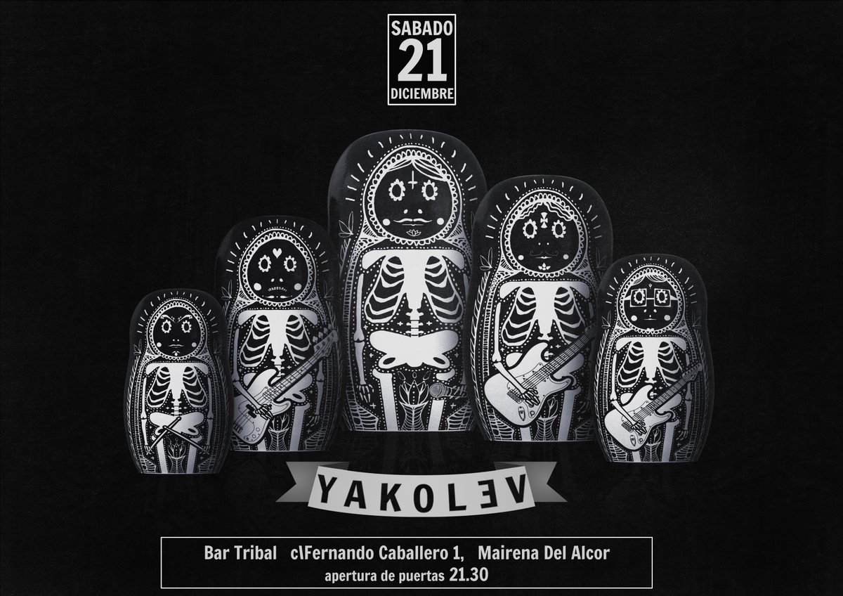 Yakolev_Spain's tweet photo. El próximo día 21/DIC estaremos actuando en TRIBAL BAR, c/ Fernán Caballero 1 en MAIRENA DEL ALCOR Sevilla, donde podréis escuchar las canciones que hemos grabado recientemente.
La entrada es gratuita y tocaremos tarde.
Os esperamos camaradas.🎸🎹🥁🎤
@SinXtesia  @Soulmeup_M https://t.co/EdlC0GGOR4