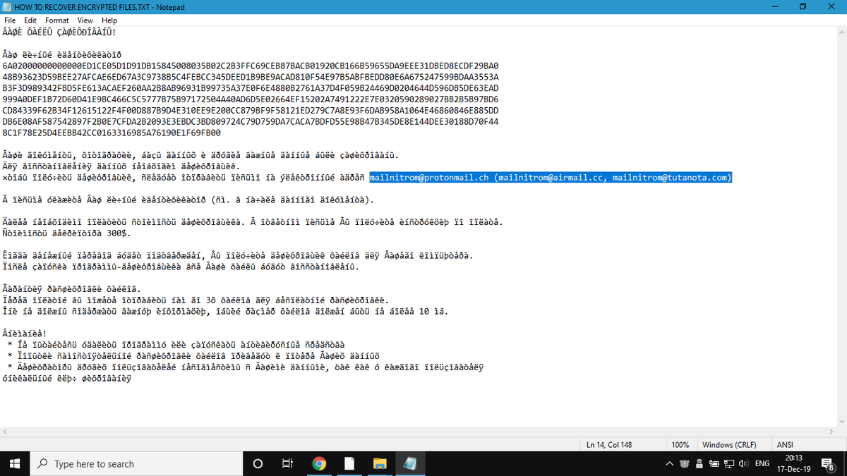 Grujars Scarab Ransomware Ransom Note How To Recover Encrypted Files Txt Email Contact Mailnitrom Protonmail Ch Mailnitrom Airmail Cc Mailnitrom Tutanota Com T Co Gwvhgjklk0