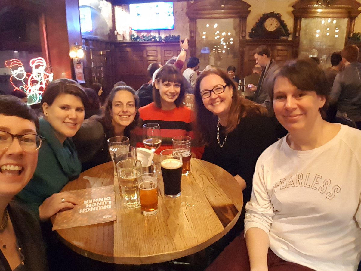 LeMoustier's tweet photo. Look! @trowelblazers & @archaeowomen out after #TAG41 #tag2019ucl, plotting vigilante feminist actions to make #archaeology a better place.
#PlansAfoot https://t.co/F4291cQeDE