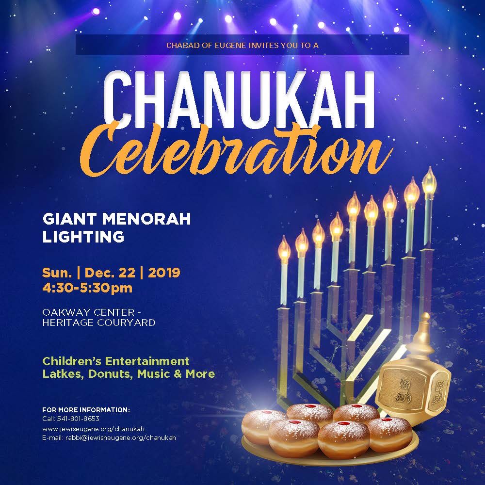 This is going to be epic! Please RSVP at jewisheugene.org/Chanukah so we can prepare properly!