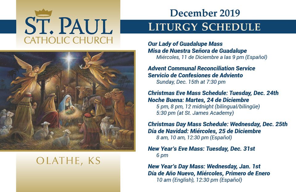 Happy Advent from St. Paul Parish! We are joyfully awaiting the birth of our Savior and look forward to celebrating with you and your families.
