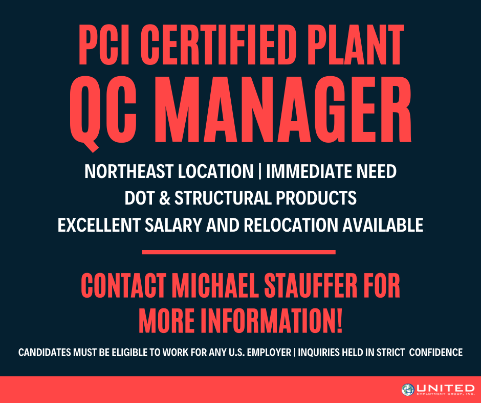UEG_Jobs's tweet photo. IMMEDIATE NEED: QC Manager with a PCI Certified plant in the Northeast!

CONTACT Michael Stauffer for immediate consideration: 
MStauffer@unitedemploymentgroup.com | 610-351-8075

Candidates must be eligible to work for any US employer
Inquiries held in strict confidence https://t.co/Hf7pLojMxF