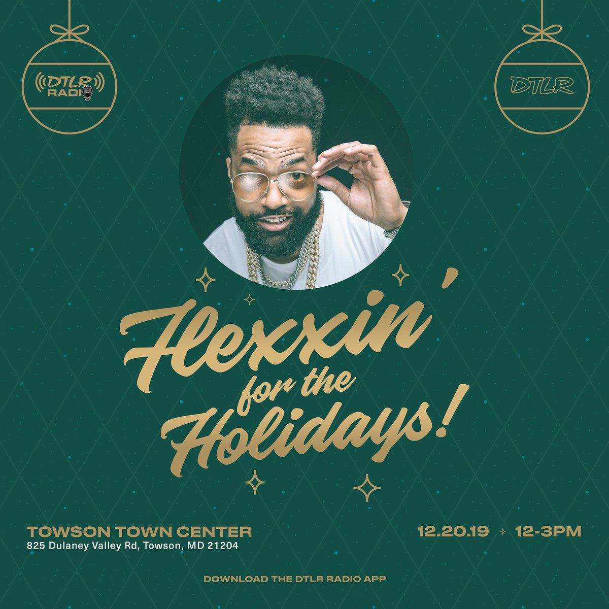 DTLRVILLA's tweet photo. #TOWSON 🎅🏾Meet @KingFlexxa THIS FRIDAY at Towson Town Center bearing GIFTS 🎁🎁| 💪🏾We “Flexxin’ for the Holidays!”💰
•
🔺Flexxa will 🎤 Broadcast LIVE!
11-2PM (CT)
12-3PM (ET)
•
📲Download the DTLR Radio APP Right NOW!
•
#DTLR #FlexxinForTheHolidays
#DTLRGiveBack
#DTLRRadio https://t.co/6FTAj9nley
