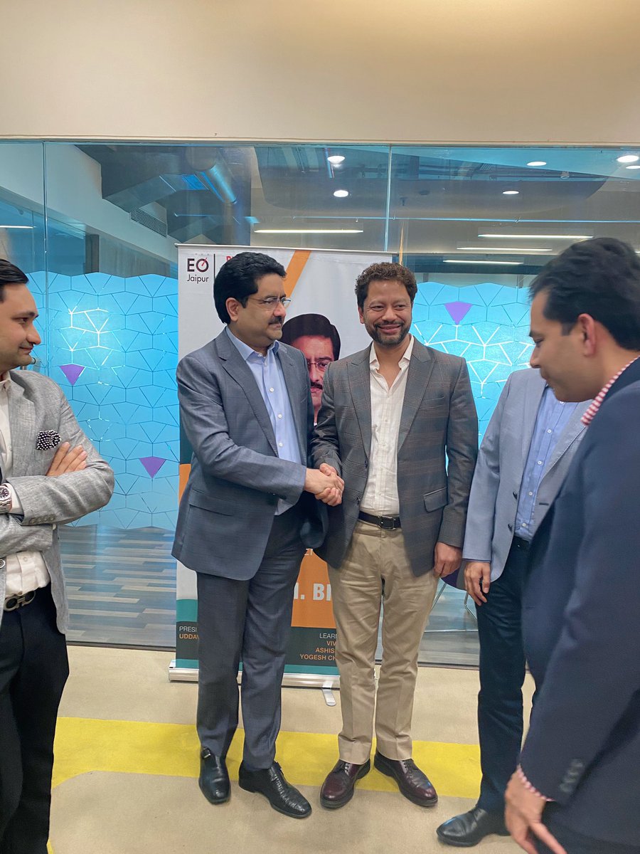navmathur's tweet photo. Once in a life time experience to meet the one and only awesome super CEO - Kumar Manglam Birla in Mumbai Today! What a super human! Amazing Conversation. His views that I am in an amazing Industry, gets the confidence to sky high! #MotivatedAsHell. TY @eo_jaipur ❤️ #AdityaBirla https://t.co/qdXGcjKl3b