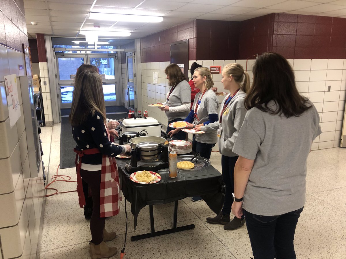 All-staff waffle breakfast!  One of my favorite days of the year. <a href="/PalmerLakeElem/">Palmer Lake Elementary</a> <a href="/JamieBo10547219/">Jamie Boyle</a> #togetherwewill