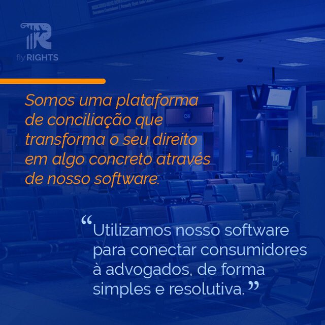 flyrights_io's tweet photo. A FlyRights conecta consumidores à advogados de forma simples e resolutiva, proporcionando mais dinamismo e transparência para a gestão do seu Direito. Com base em técnicas avançadas de inteligência artificial, aprendizado de máquina e Big data, nós fazemos tudo de forma online. https://t.co/kgfjERAldj
