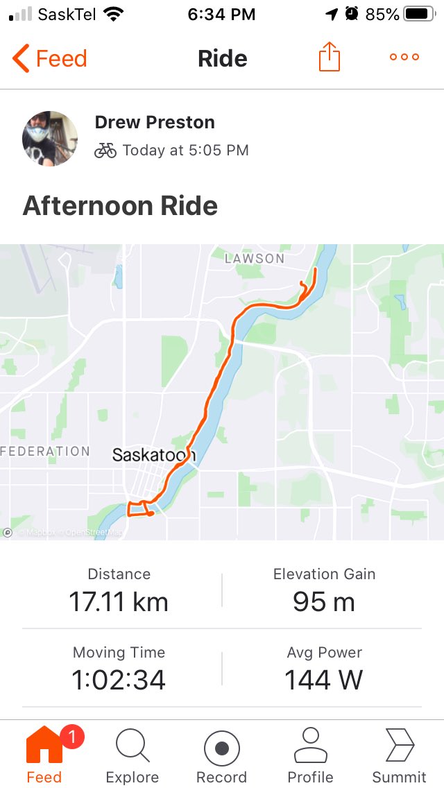 DrewDrewpreston's tweet photo. Took my adventures tonight downtown via #RinkSide #OffCambre #BessWay downtown is looking all grown up #RiverLanding #Saskatoon #mtb #WinterRiding #type2diabetes https://t.co/4U90k9lAUW