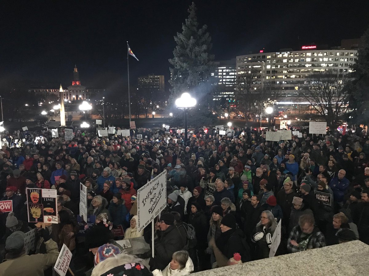 lltownley's tweet photo. Downtown Denver on #ImpeachmentEve https://t.co/NmexuYSfMI