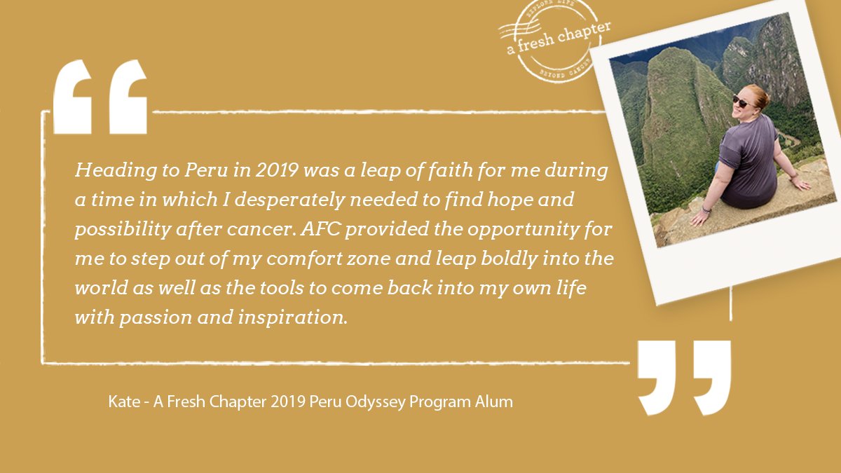 afreshchapter's tweet photo. We're proud to lead our #AFCTribe on amazing healing journeys like #AFCPeru2019 with our partner @lillypad. We thank them for helping bring our programs to life. https://t.co/9syfkDkZzJ