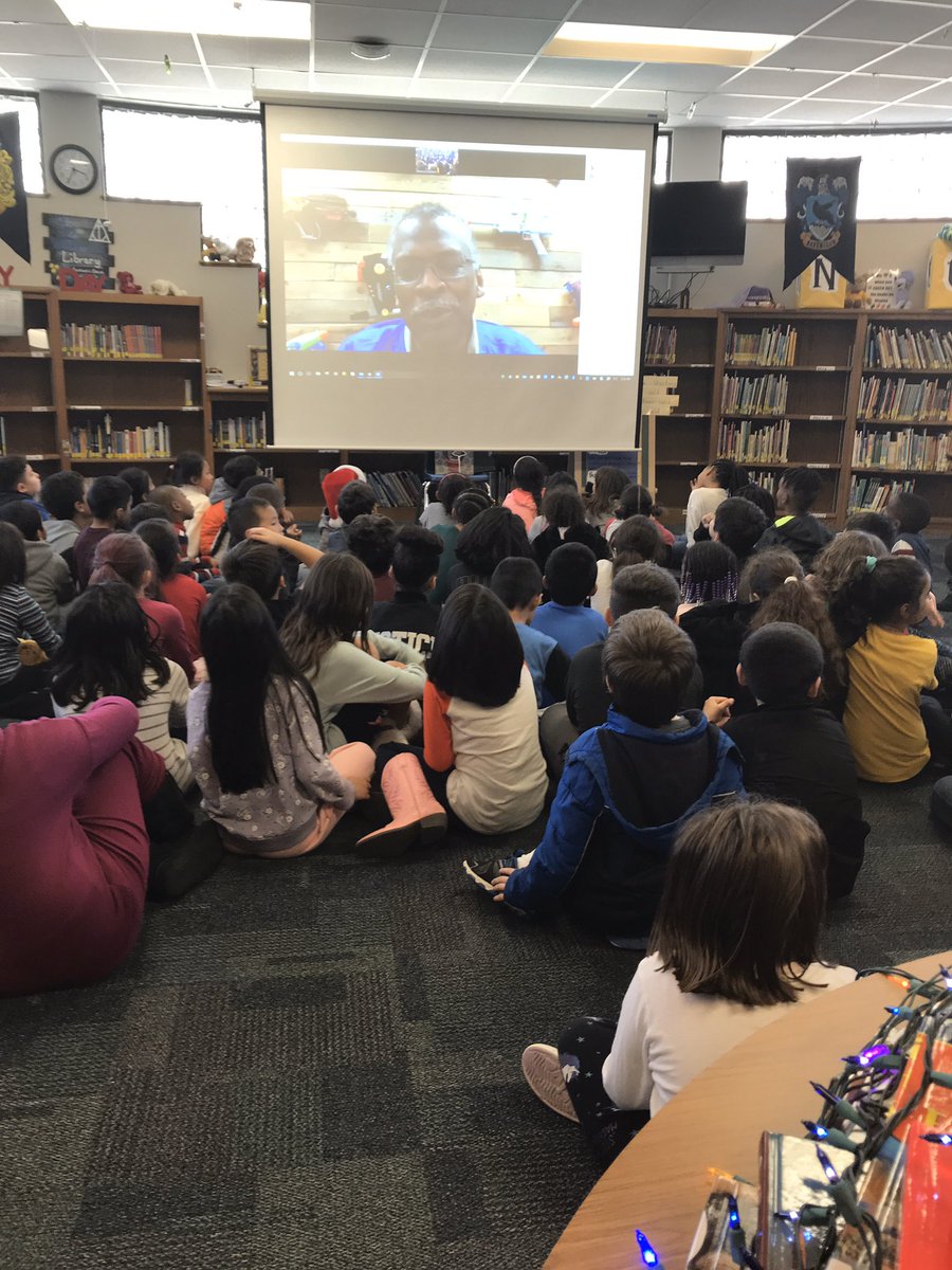 NWES_Library's tweet image. 2nd graders have been learning about inventors and is getting to Zoom in the library with Dr. Lonnie Johnson @NorthwestES !! #magicwordisperserverence #supersoakerinventor