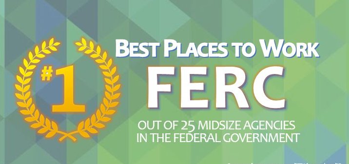 Proud of everyone here @FERC to be recognized as the #1 Best Places to Work (Midsize Federal Agencies) in the government!🥇
Check out: @WorkatFERC!
#FedBPTW  #BPTW @RPublicService