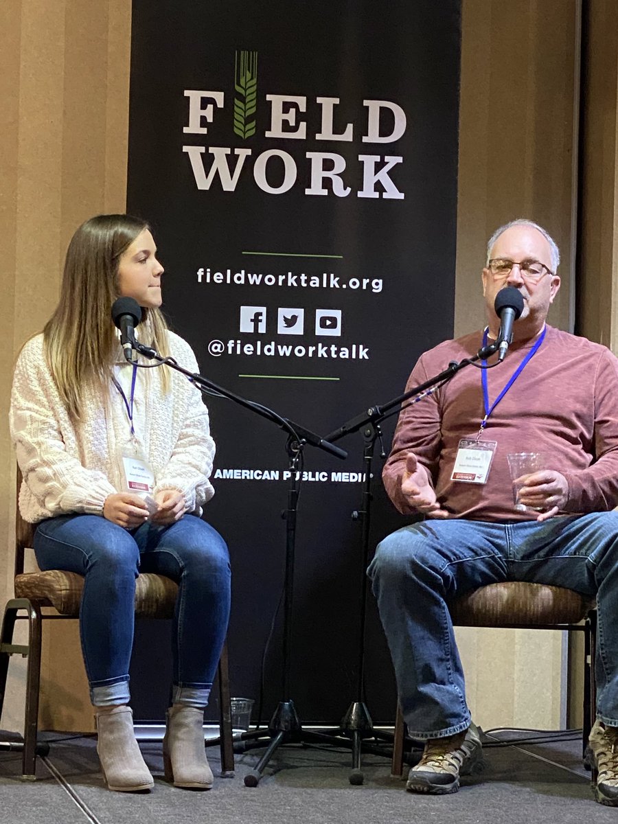 SoilLorax's tweet photo. Rob and daughter Kari talking about the biggest challenge w/ #no-till is convincing the landowners to agree to longer contracts to see the improvement in the soil. #DIGtheCTC #SoilHealth https://t.co/eMqexSv1Y8
