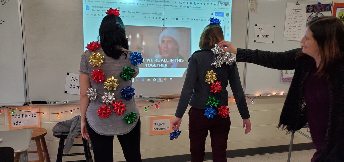 RotoloLMC's tweet photo. A little teacher cheer! #rotoloms #6thgradeteacherpotluck https://t.co/ik1NWQMzxn