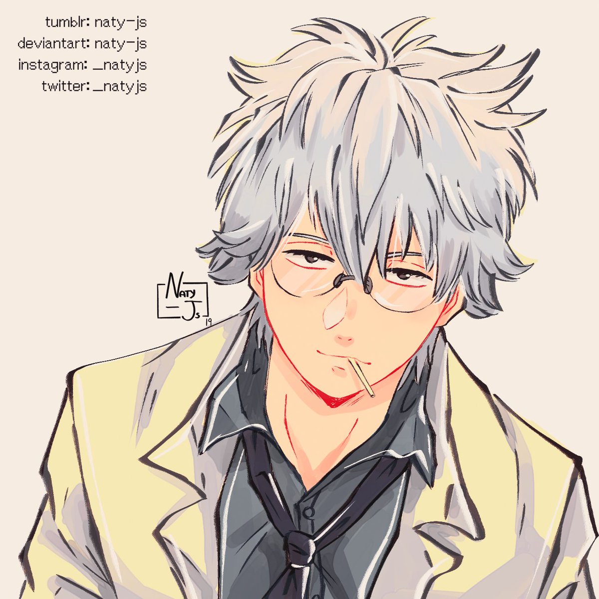 _natyjs's tweet photo. Ginpachi sensei ~
#GintamaForever
This time I was experimented a new brush, I need to fix some details yet. But since I liked the final result, here’s the drawing!
#gintama #gintoki #sakatagintoki #ginpachi #ginpachisensei #fanart #digitalart #anime #animefanart #gintamafanart https://t.co/mT4Mp7nxTZ