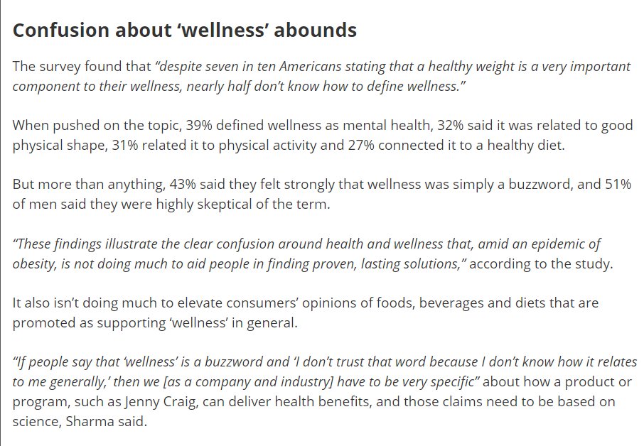 For ex, here's a marketing analysis and case study of Weight Watchers' recent rebranding -  http://bit.ly/2r77Sre&nbsp;They started promoting the image/buzzword 'wellness'. Marketers find that its ambiguity allows for people to project on what it means -  http://bit.ly/2EoN0ib&nbsp;