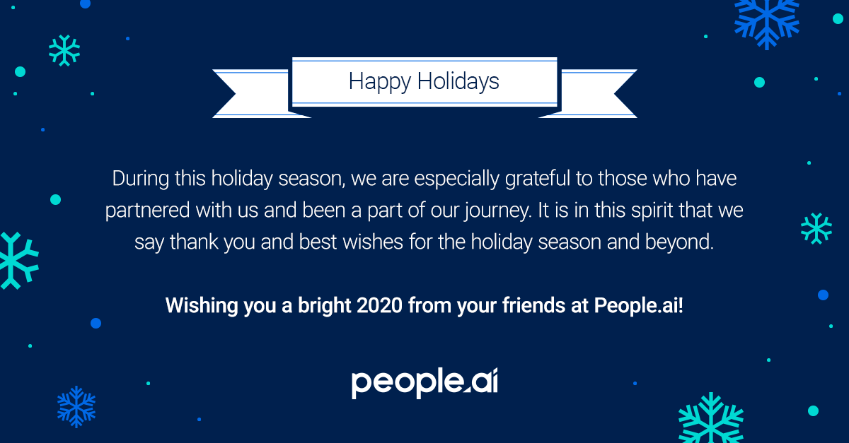 Happy Holidays! In the spirit of giving back, People.ai will be donating $5 to <a href="/AmericanHumane/">American Humane Society</a> for EVERY like, retweet, or share of THIS post from now until the end of 2019.

On behalf of all our animal friends out there, please like, share, &amp; comment!🐕🐈