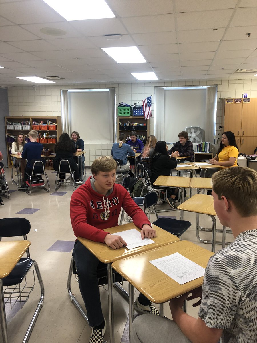 Speech students practicing their formal interviewing skills with something I like to call “Speed Date Interviews!”

#GoodhueSchool