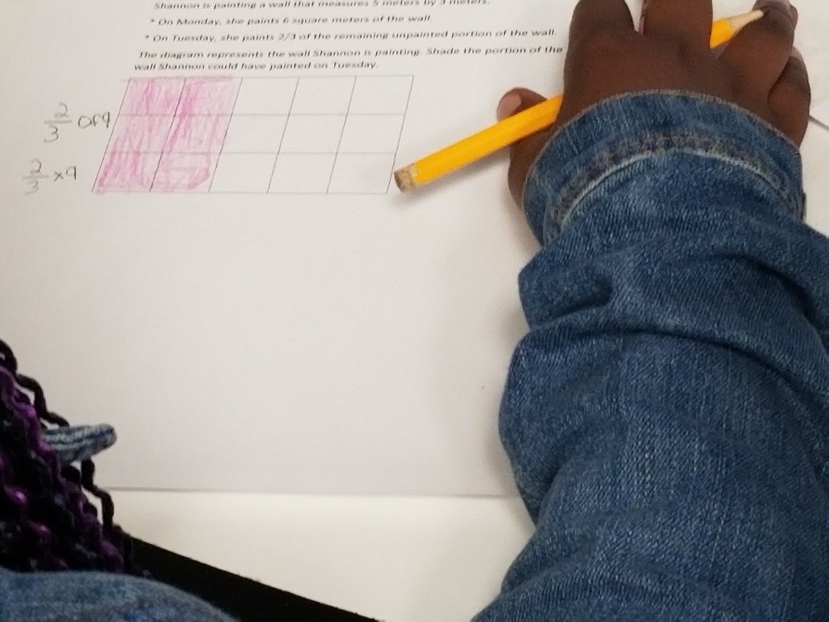 chaffeeelem's tweet photo. Our Chaffee students work through the Number and Operations - Fractions domain by  mutiplying fractions and linking these to the area of rectangles #ChaffeeInstruction #ChaffeeMath #IntentionalTeaching @HSVk12 https://t.co/XO2lYhogS3