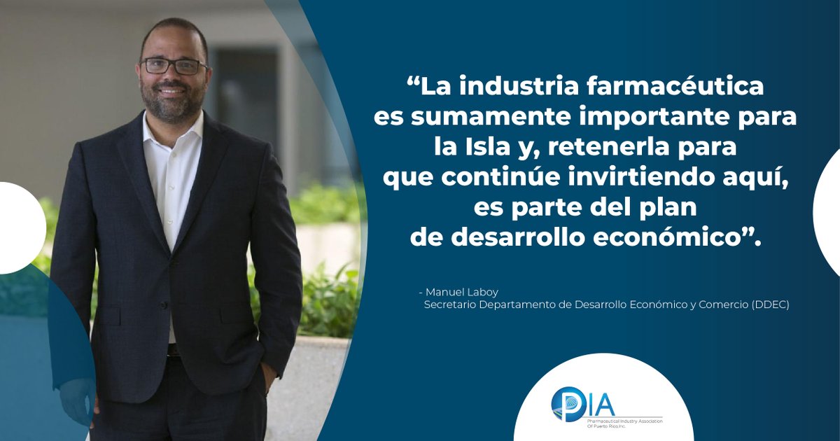 PIA_PuertoRico's tweet photo. “La industria farmacéutica es sumamente importante para la Isla y, retenerla para que continúe invirtiendo aquí, es parte del plan de desarrollo económico”.
Manuel Laboy
Secretario
@DDECPR @Sec_Laboy_DDEC
#PuertoRico #PIAPuertoRico #PIAPR #industriabiofarma #biopharmaindustry https://t.co/my3hZeli6Y