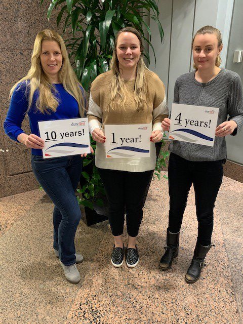 DutyFirstVA's tweet photo. Happy DFC Anniversary to Jen, Holly, Megan, and Stephanie (left to right)! Jen is DFC’s Vice President of Human Capital, Holly is a Senior Consultant on the BPS team, Megan is a Consultant on the HPO team and Stephanie, a Manager on the BPS team! We appreciate all they do for DFC https://t.co/CCTNgRbuWV