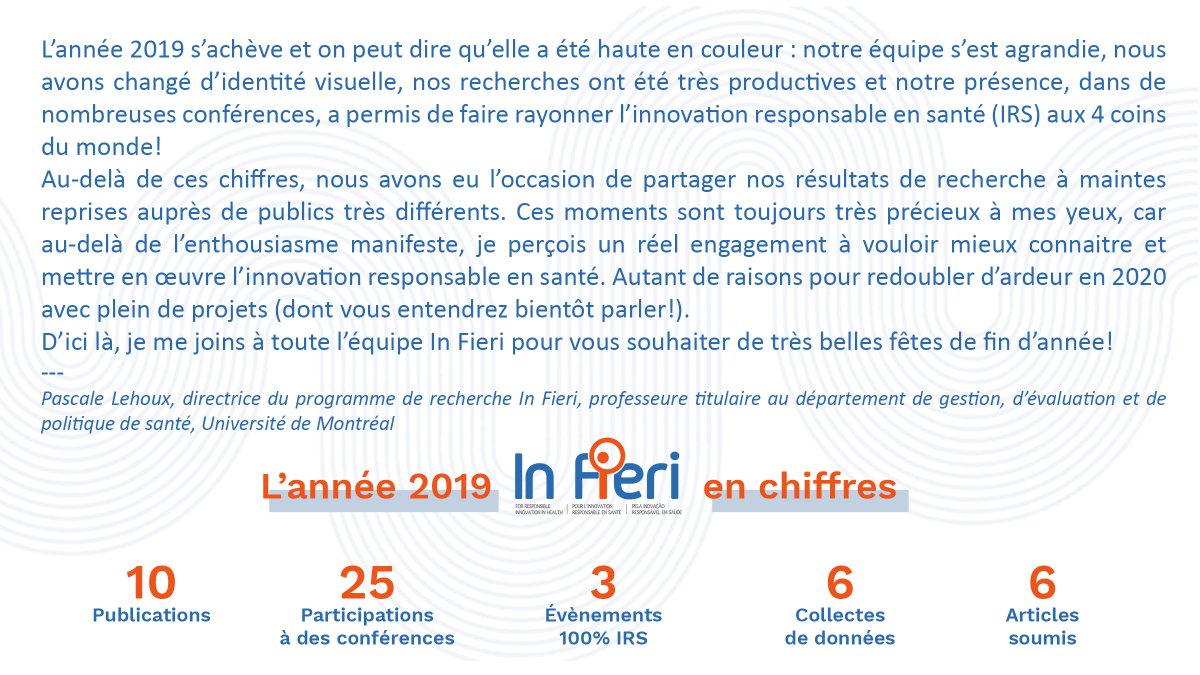 hinnovic's tweet photo. 📣🎄🎁🎅 Toute l'équipe vous souhaite de joyeuses fêtes de fin d'année! Et un petit mot de notre directrice @PLehouxUM pour souligner notre année 2019! 👇 https://t.co/q2UPJQ4MuE