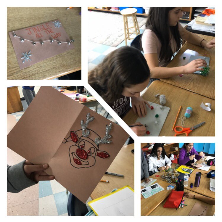 MissBFuerth's tweet photo. The Grade 8’s at @williamdavisps got into the Holiday spirit today by decorating gingerbread cookies that Mrs. Horn-Olivito mom made. As well as making Holiday Cards for The Stay Gold Society Happy Mail program. @LEADUWindsor https://t.co/plENGFPKG8
