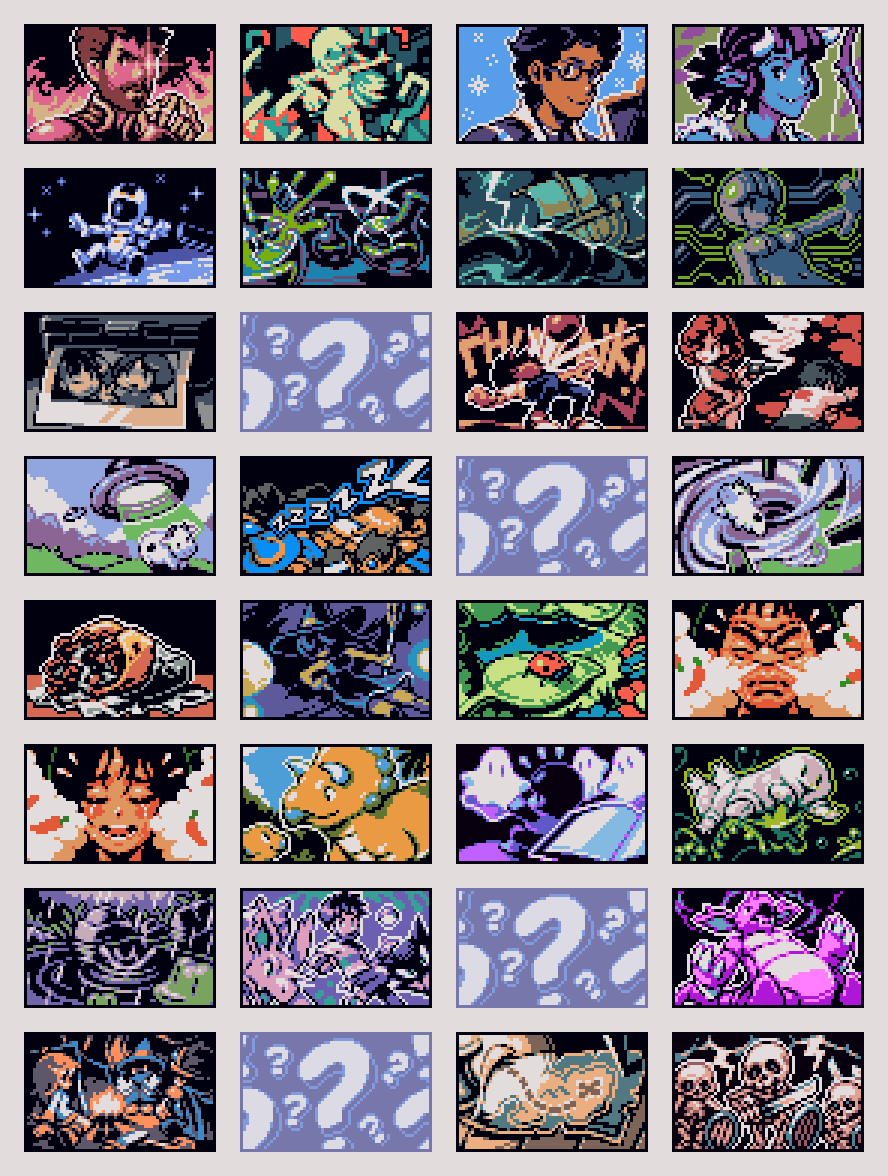 adamjmarin's tweet photo. Some ideas behind my fave pieces of 2019  have come from challenges like @pixel_dailies and #octobit, so thanks to these communities for the inspiration! 💫 It’s been a year of exciting developments and I look forward to sharing more in the months to come 😊

#Pixelart #Artof2019 https://t.co/9eyUK8jUBE