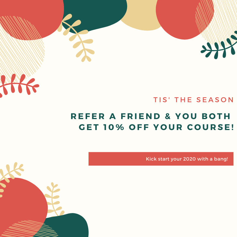 Get 10% off a course for yourself and a friend! Simply contact us then mention this post and the friend you wish to refer to us 😀🎄🎁

#createyourfuture #macdonaldeducation #holidayfeels