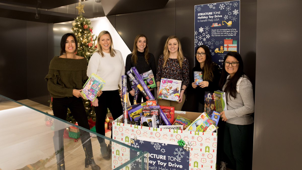 StructureTone's tweet photo. The holidays are around the corner! #STOWIC NY organized this year’s toy drive benefitting Help USA, whose mission is to support individuals facing homelessness. Now, more families can put smiles on their kids’ face! #STOcares #happyholidays https://t.co/l0GW4vUA8s