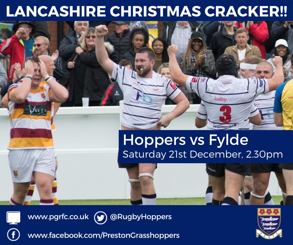 This Saturday Lightfoot Green hosts a National League 2 North game between old rivals Preston Grasshoppers and <a href="/fylderugby/">Fylde Rugby</a>. We're expecting a very large crowd so get down early to enjoy the atmosphere!
