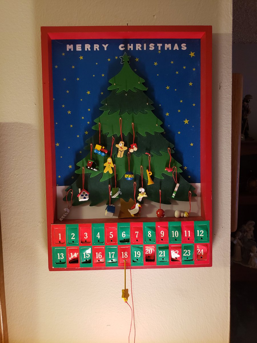 April_Rae_86's tweet photo. I found my advent calendar last night at my grandma's house while doing some more packing! This thing has been around my whole life! You best believe I am using it this year! #advent #AdventTree #christmas https://t.co/cjYPufAvaI