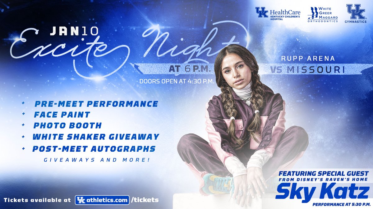 Excite Night is back at <a href="/Rupp_Arena/">Rupp Arena</a>! Like and retweet for a chance to earn one of 10 weekly "golden tickets" and be entered to win a special edition American Girl doll and a meet-and-greet with special guest <a href="/skykatz/">sky katz</a>.

🔗 bit.ly/2S32OPJ 
🎟 bit.ly/36nCnrE