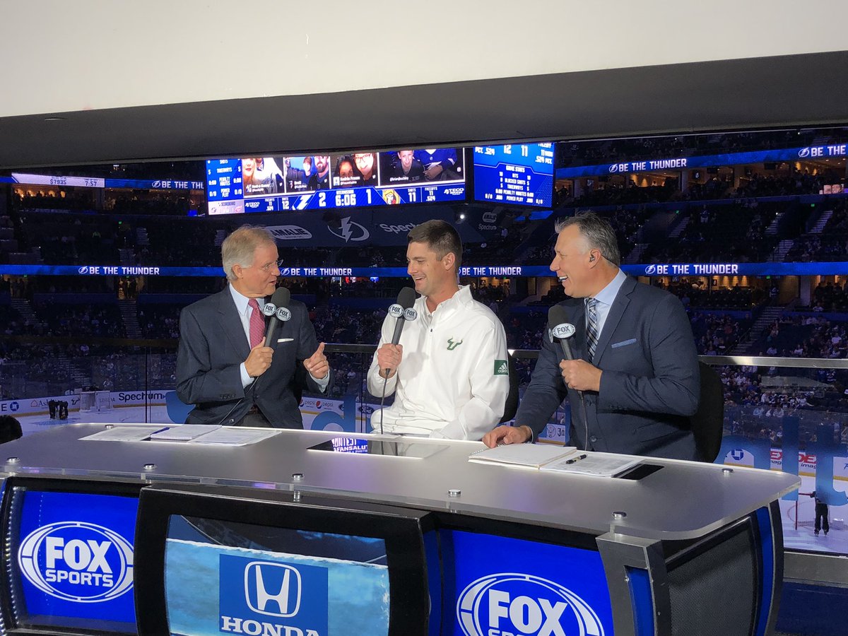 USouthFlorida's tweet photo. .@coach_jeffscott is in #BoltsNation tonight! 🤘⚡️ Let’s get this W! https://t.co/H5OHmsLF6W