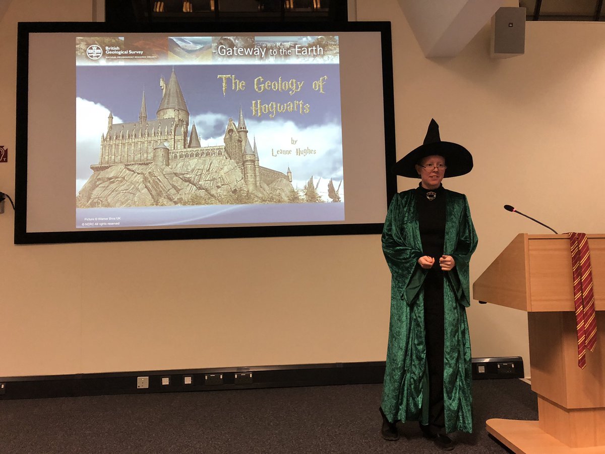 CliveBGS's tweet photo. Great talks today from @OlWakefield on the geology of Nottingham “Robin Hood Rocks” and @Leannes_space Harry Potter themed talk on “The Geology of Hogwarts” (both originally given at the @BritGeoSurvey #BGSOpenDay2019) https://t.co/RIFyDYQ3VZ