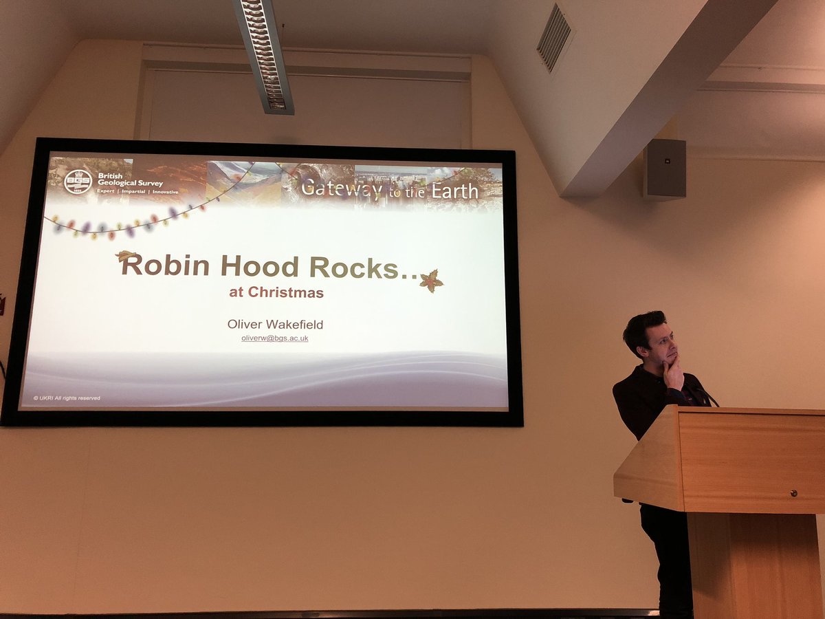 CliveBGS's tweet photo. Great talks today from @OlWakefield on the geology of Nottingham “Robin Hood Rocks” and @Leannes_space Harry Potter themed talk on “The Geology of Hogwarts” (both originally given at the @BritGeoSurvey #BGSOpenDay2019) https://t.co/RIFyDYQ3VZ