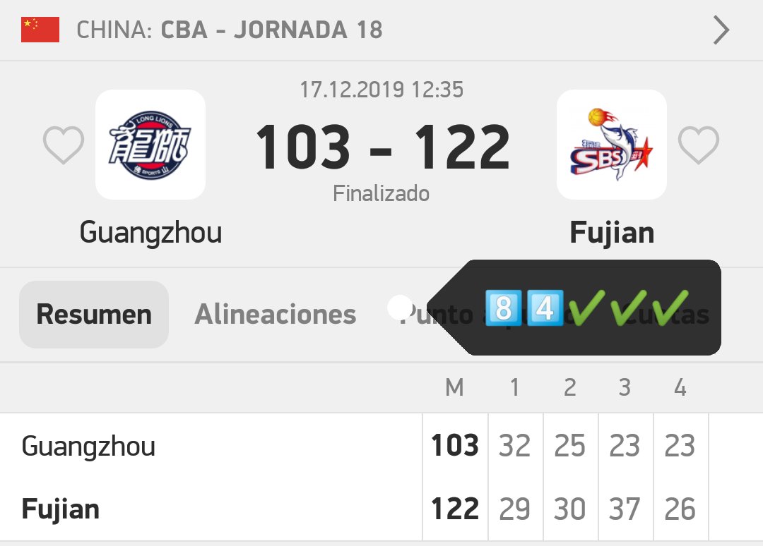 Jokbett10's tweet photo. Arreglamos la jornada con dos aciertos en Asia, China #CBA 
#Freepocls #Basket #Apuestas https://t.co/OyOhH9g8sX