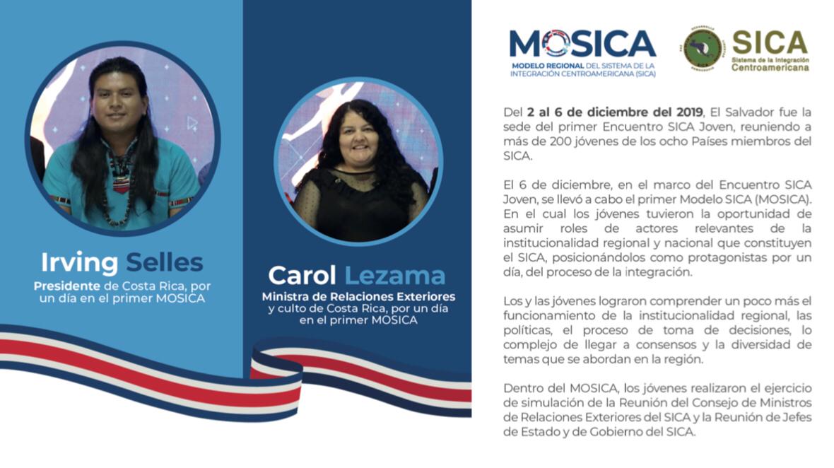 sg_sica's tweet photo. @zaiz_melina @nelsonpenna @MiguelVargasM @DaniloMedina @MIREXRD @PresidenciaRD @olindasalguero @VinicioCerezo @NitoCortizo @CancilleriaPma @aferrerl ✅En el 1° #ModeloSICA (MOSICA) participaron + de 200 jóvenes. Ejercicio de simulación, en el que todas y todos fuimos protagonistas del proceso de integración.
Conoce a quienes eligieron las delegaciones como Canciller y Presidente por un día🙋♂🙋♀ #CostaRica @CarlosAlvQ https://t.co/SeuiFWIK01