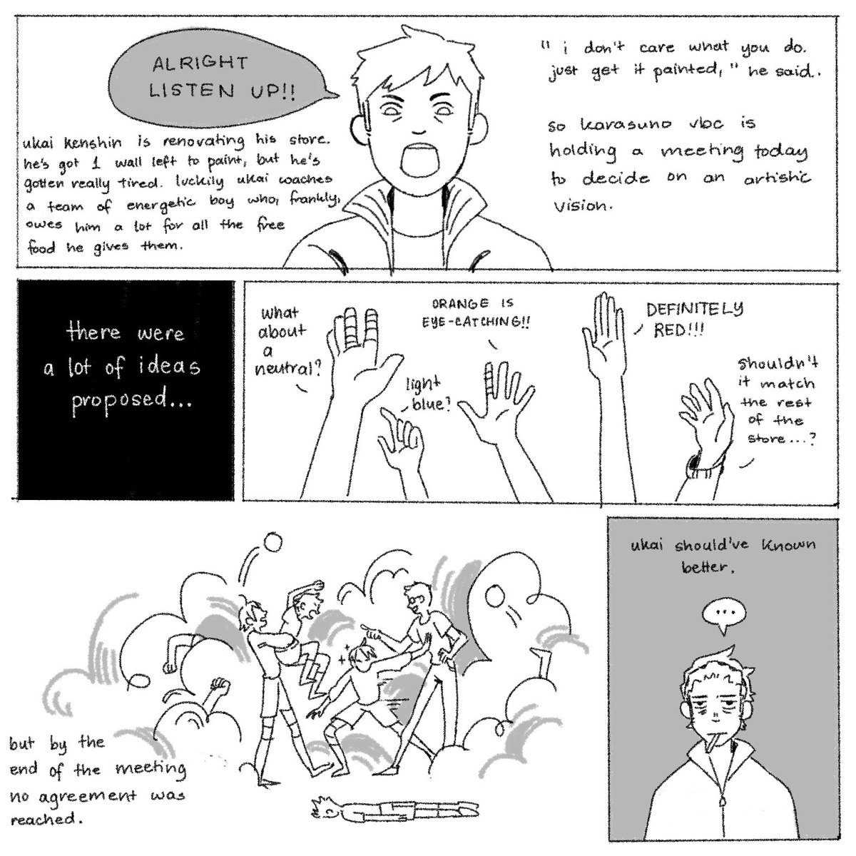 my comic for @HaikyuuSymbols, featuring my favorite misfit family of crows ? thanks to myra and carrie for having me! 