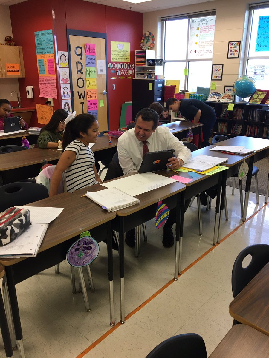 FieldsFourth's tweet photo. Mr. Ray Galindo visited Fields Elementary for “ A Day in the Life of a 4th grader.” He experienced ST Math, Seesaw, GoNoodle, and even a game of Uno during indoor recess. Thank you for coming! Come back and see us! @NISD @NISDFields #Breen #FieldsLegends https://t.co/evOLlRhyOK