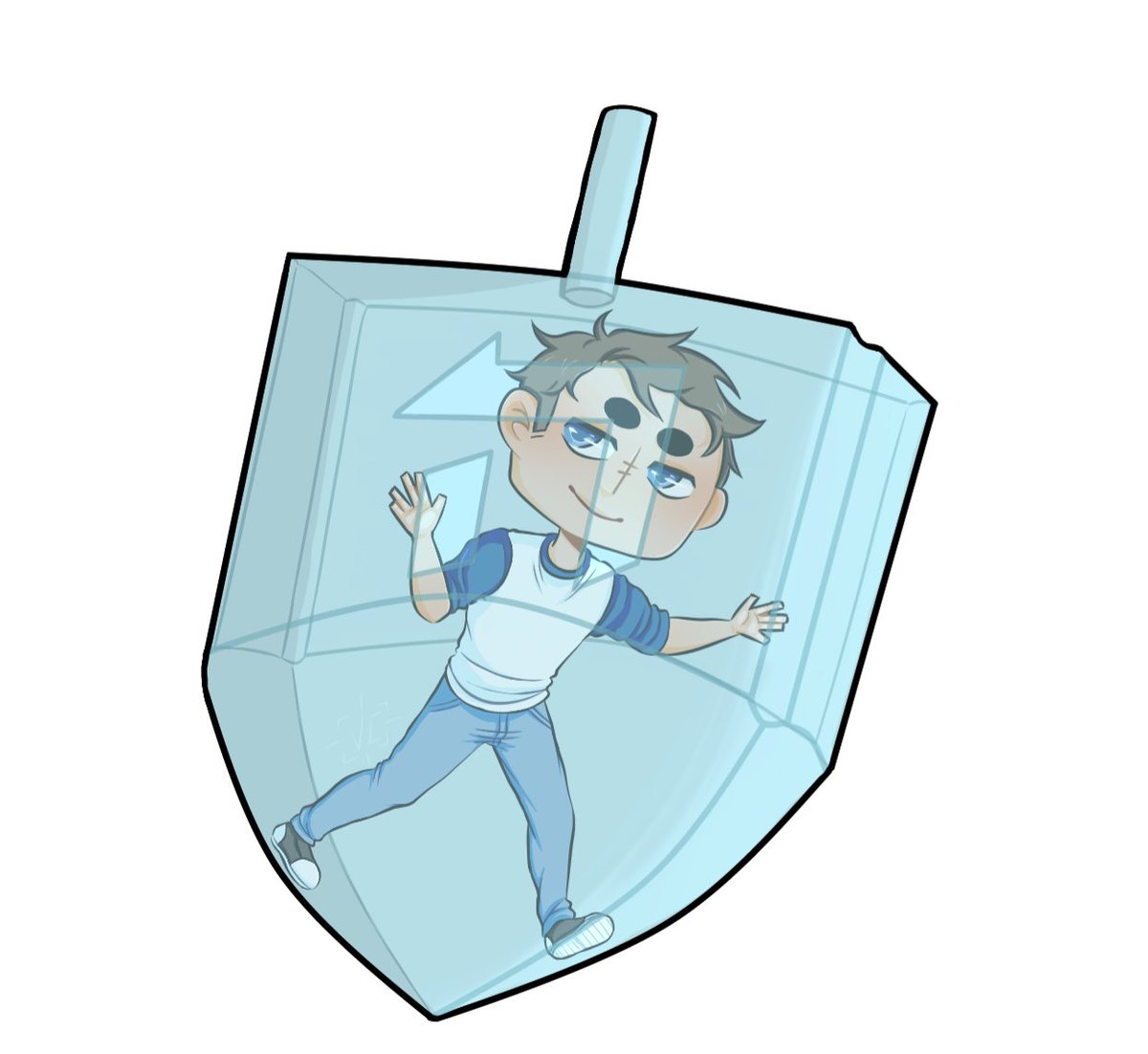Denmarksderps's tweet photo. @fourzer0seven in a dreidel instead of a snow globe, thought it was more appropriate🙏❤ #fourzer0sevenfanart #fourzer0seven #art #fanart https://t.co/jLvK8f6PFM