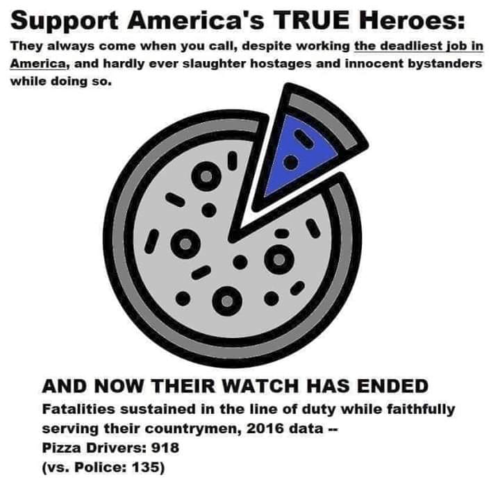 AnarchoSherman's tweet photo. pizza delivery drivers are braver than the troops https://t.co/aQq85LBfPQ