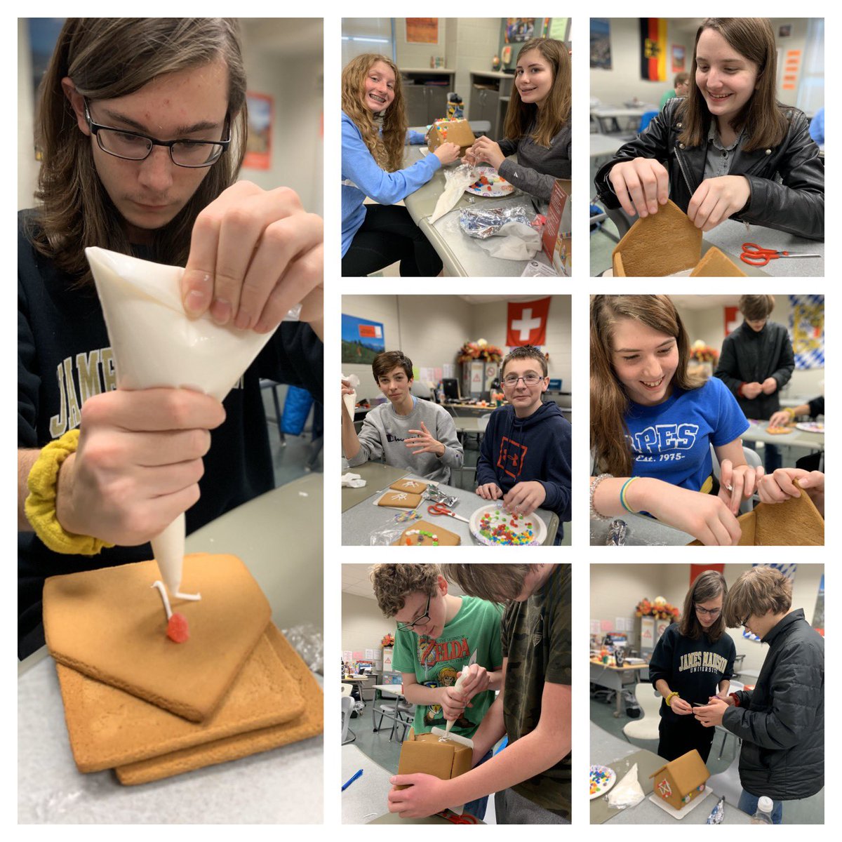 German 3 <a href="/hhshawks03/">Hanover High School</a> got into the  Christmas spirit with gingerbread houses as part of our holidays unit! <a href="/HHSHawkMedia/">Hawk Media</a> #LearnGerman