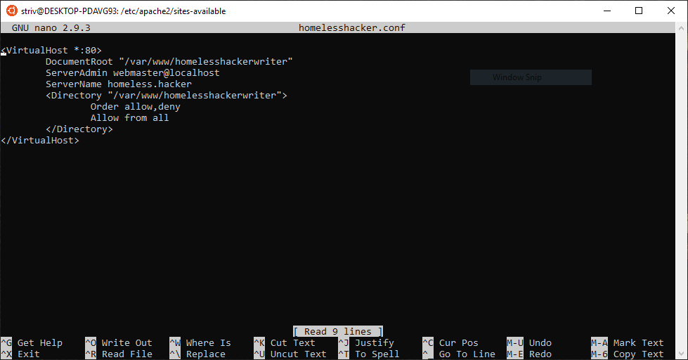 strivenword's tweet photo. Last night's hacking trip taught me that the little ":80" needs to be there in the #VirtualHost declaration in #apache2 config files in order to serve the website out of a subfolder; otherwise #DocumentRoot is ignored. (In the #Ubuntu module inside of #Windows10.) https://t.co/9yue3WsoRZ