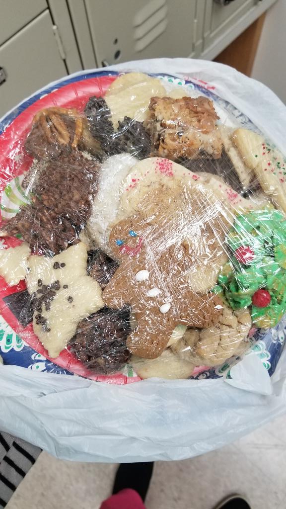 What do you do when a coworker bakes you a bunch of Christmas cookies?