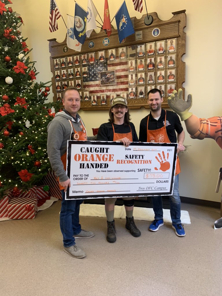 Christmas came early for these two Caught Orange Handed winners! Nice job Adriane and Nigel! <a href="/SCAPchat/">THD Supply Chain Asset Protection</a>